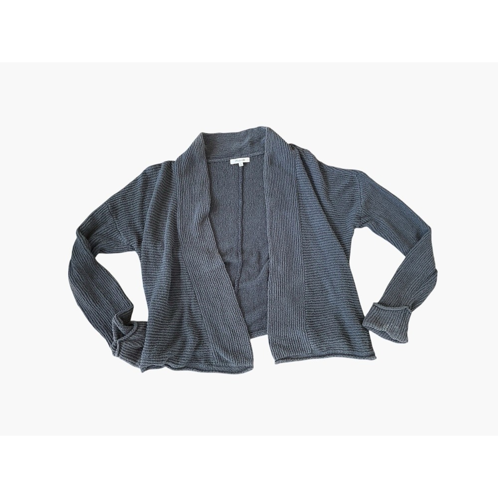Madewell Sweater Womens Small Open Front Cardigan Charcoal Shawl Collar Casual